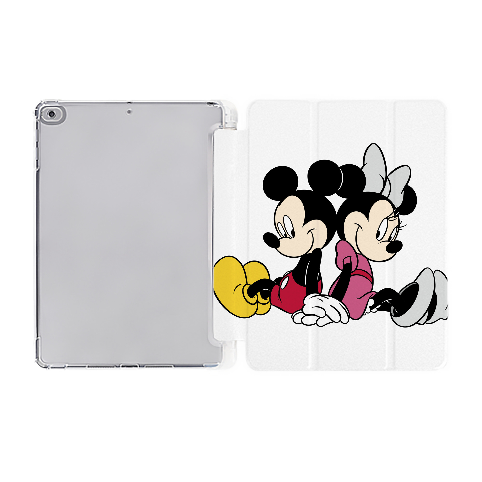 （画像用） ミッキーマウス Mickey Mouse IPad ケース ペン収納付き 三つ折りスタンド PUレザー×シリコン 対応機種9.5/10.5/10.9インチ
